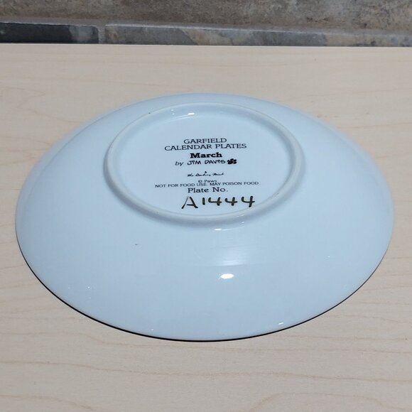 Garfield Calendar March Plate Jim Davis Plate No A 1444 Danbury Mint - Picture 13 of 14